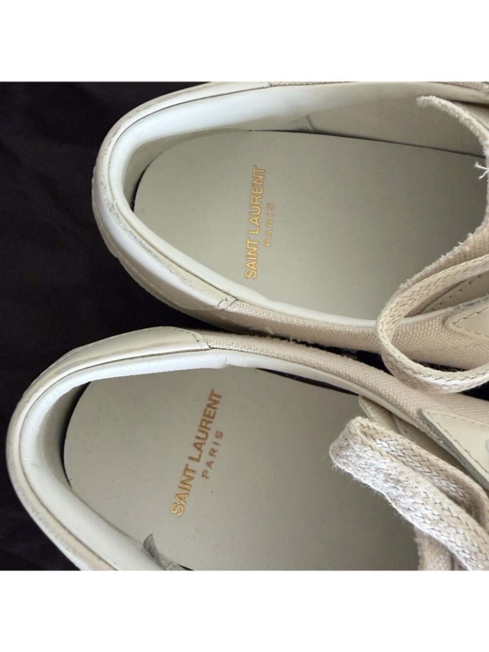 NEW SAINT LAURENT SL/06 Court Cotton Beige Sneakers Sz 37.5 - Picture 5 of 12